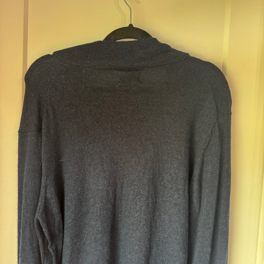 UNTUCKit Belguardo 100% Extra Fine Merino Wool Men's Sweater 1/4 Zip Navy Blue L - Picture 8 of 9